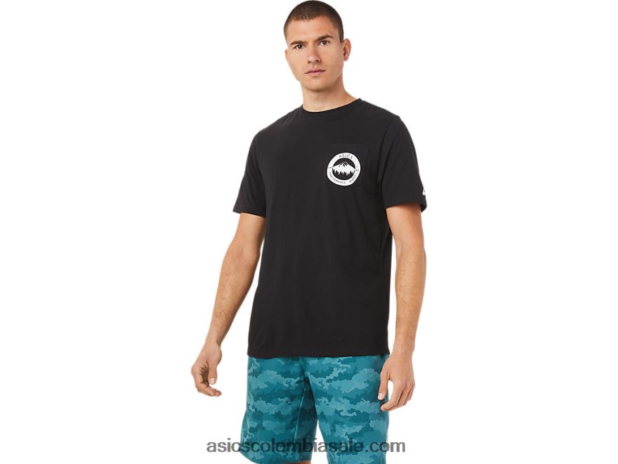 hombres Asics camiseta de montaña de 1977 rendimiento negro 20X82N1910