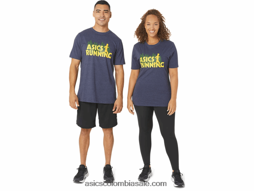 hombres Asics camiseta de trail run de hoja perenne brezo chaquetón 20X82N803