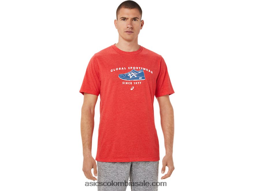 hombres Asics camiseta deportiva de 1977 brezo rojo clásico 20X82N781
