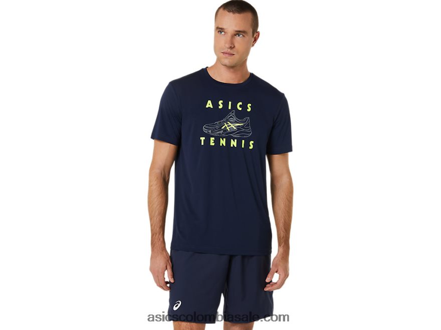 hombres Asics camiseta gráfica con zapatos de salón medianoche 20X82N520