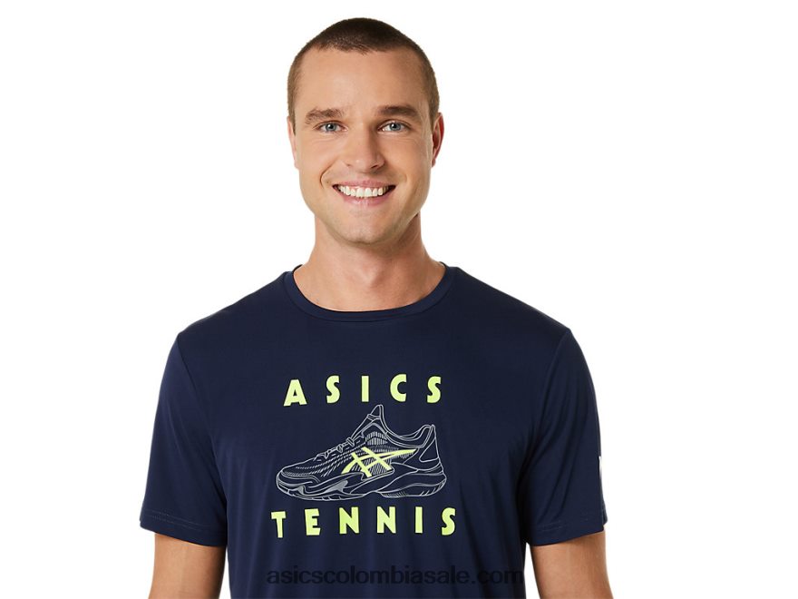 hombres Asics camiseta gráfica con zapatos de salón medianoche 20X82N520