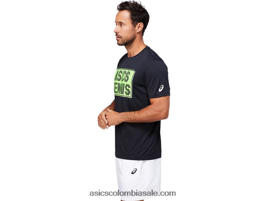 hombres Asics camiseta gráfica rendimiento negro 20X82N1791