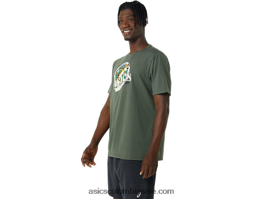 hombres Asics camiseta herencia 1977 lienzo de oliva 20X82N875