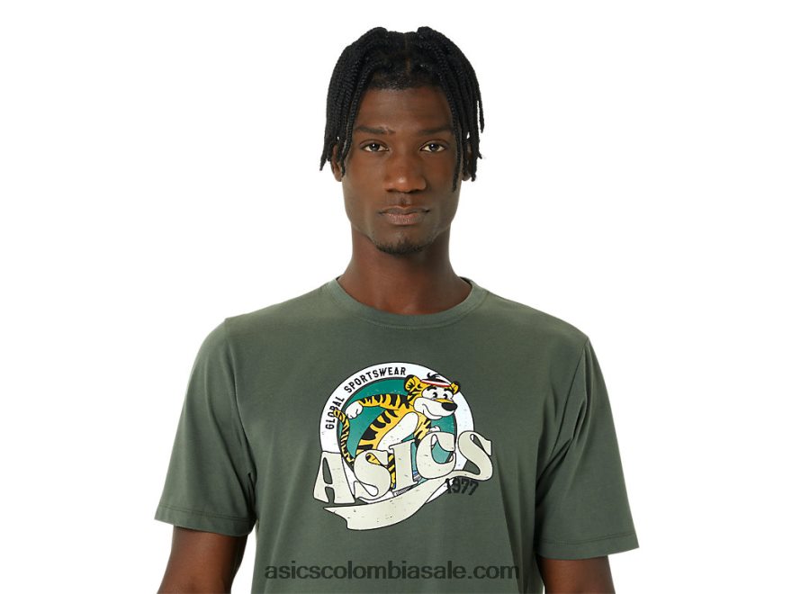 hombres Asics camiseta herencia 1977 lienzo de oliva 20X82N875