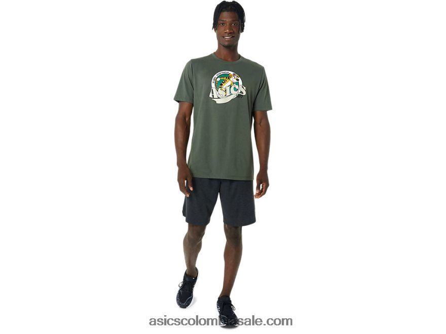 hombres Asics camiseta herencia 1977 lienzo de oliva 20X82N875