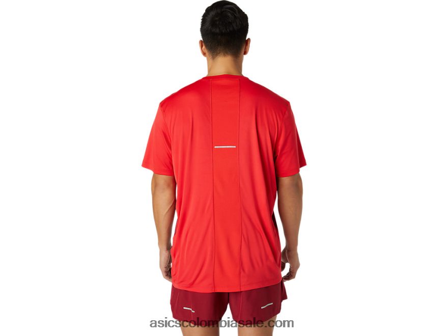 hombres Asics camiseta kasane de manga corta rojo eléctrico/burdeos 20X82N1778