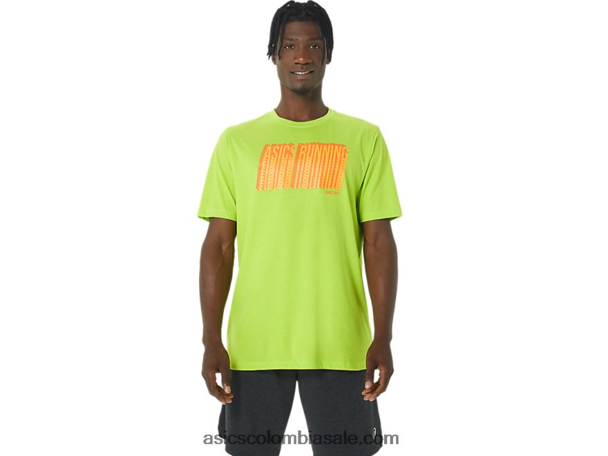 hombres Asics camiseta larga con logo abstracto cáscara de limón 20X82N1033