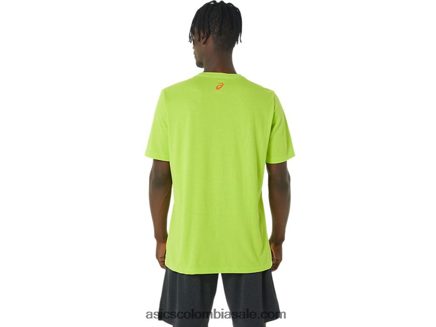 hombres Asics camiseta larga con logo abstracto cáscara de limón 20X82N1033