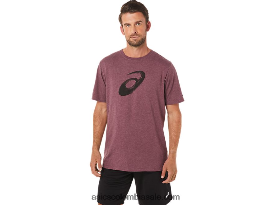 hombres Asics camiseta manga corta pincel Brezo profundo de Marte 20X82N2078