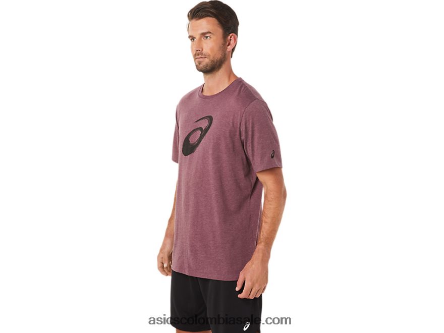 hombres Asics camiseta manga corta pincel Brezo profundo de Marte 20X82N2078