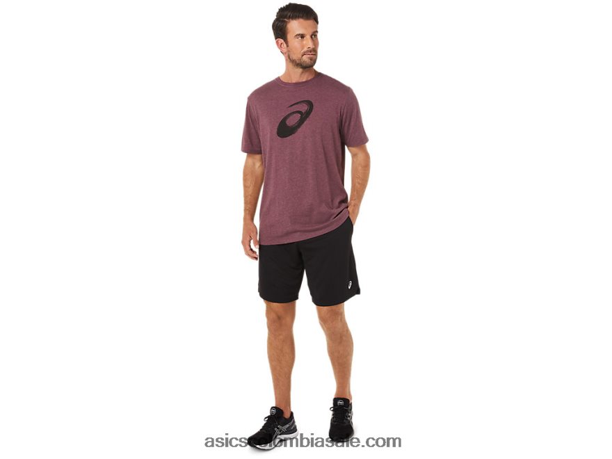 hombres Asics camiseta manga corta pincel Brezo profundo de Marte 20X82N2078