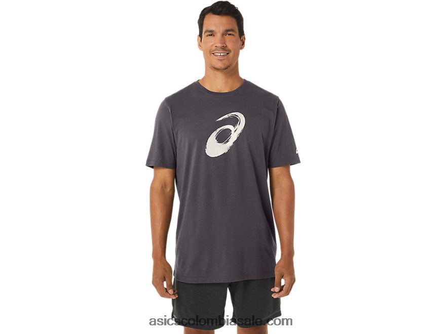 hombres Asics camiseta manga corta pincel brezo gris oscuro 20X82N158