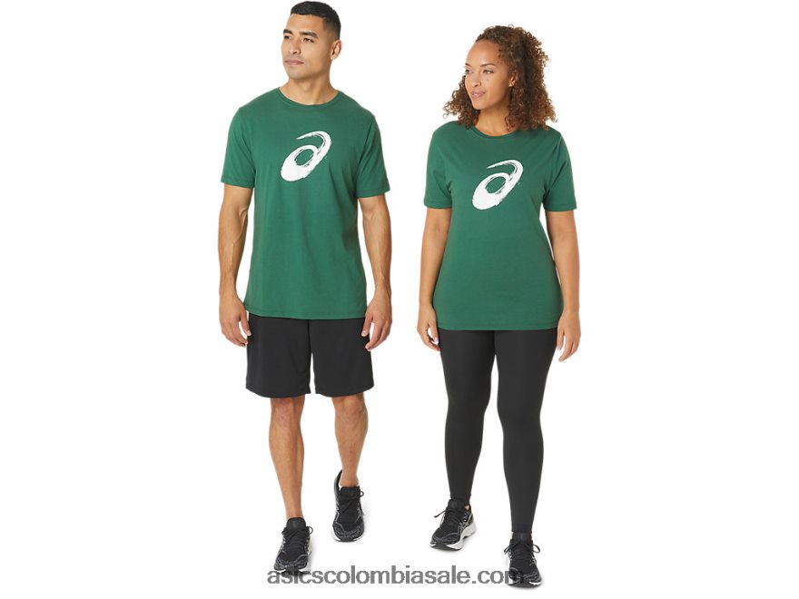 hombres Asics camiseta manga corta pincel cazador verde 20X82N879
