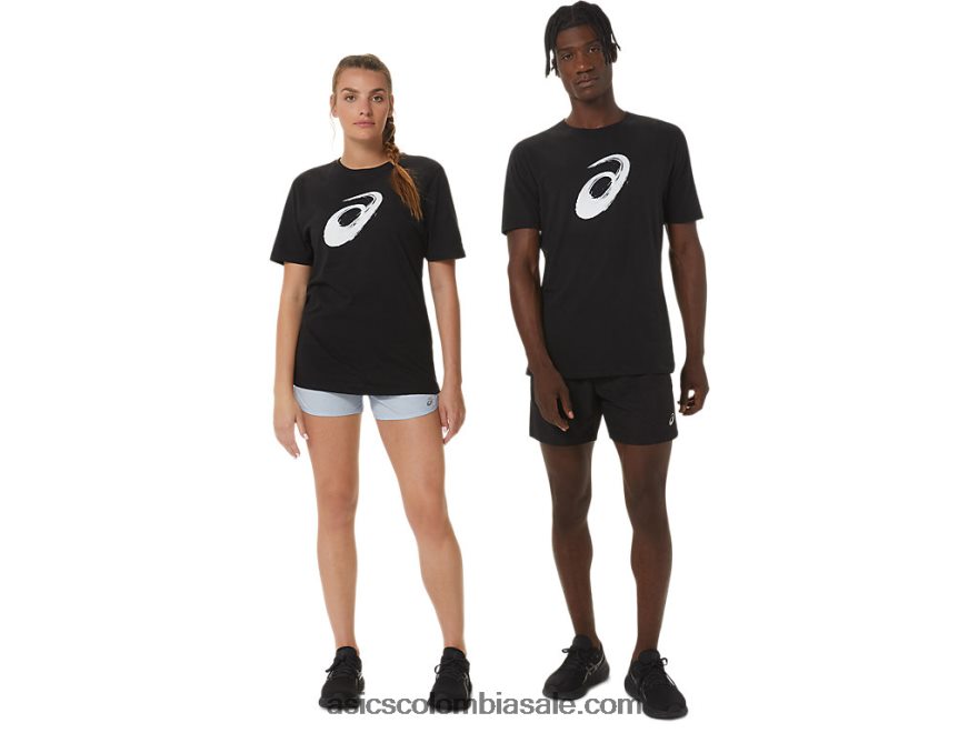 hombres Asics camiseta manga corta pincel rendimiento negro 20X82N2075
