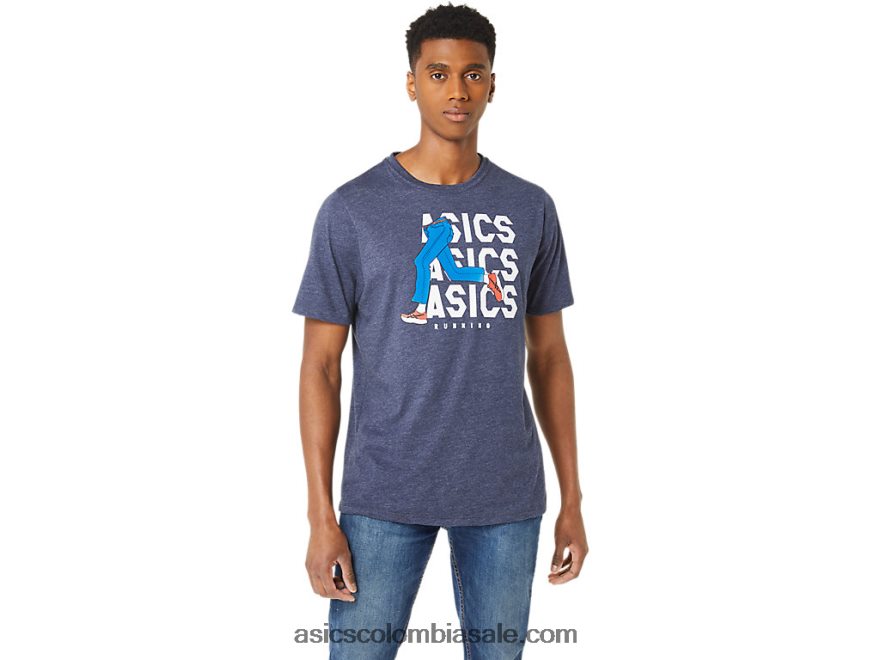 hombres Asics camiseta unisex blue jean mile crew brezo chaquetón 20X82N25