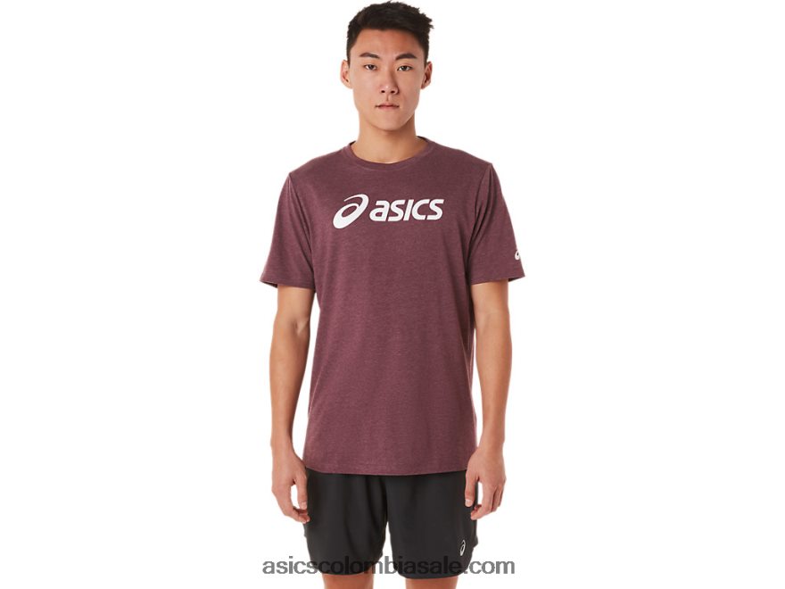 hombres Asics camiseta xg de manga corta con logo de lockup Brezo profundo de Marte 20X82N1463