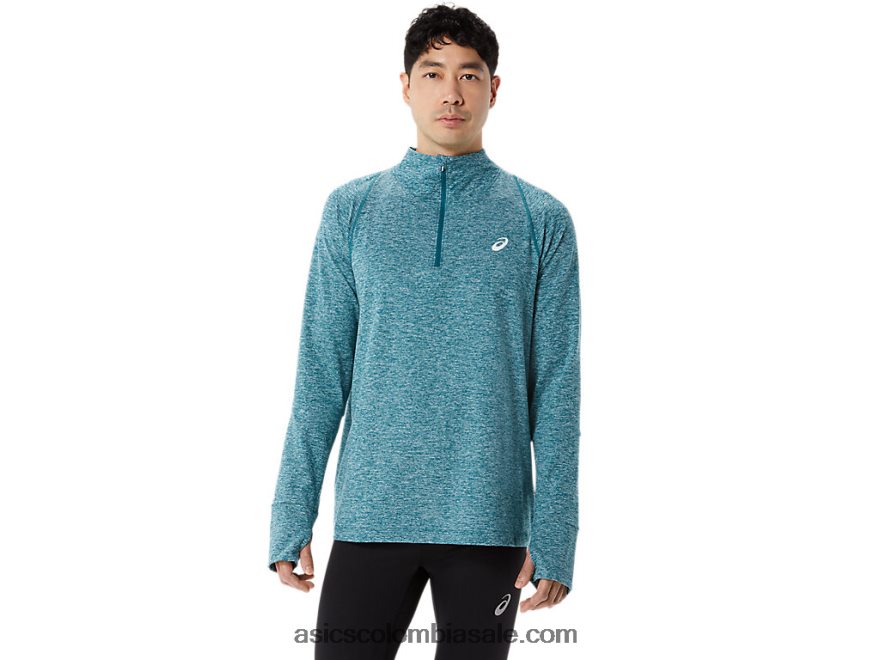 hombres Asics cremallera de un cuarto de thermopolis brezo de pino de terciopelo 20X82N957