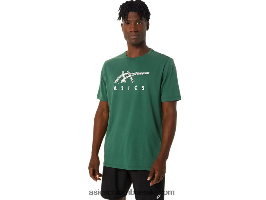 hombres Asics equipo de logotipo de luces navideñas cazador verde 20X82N791