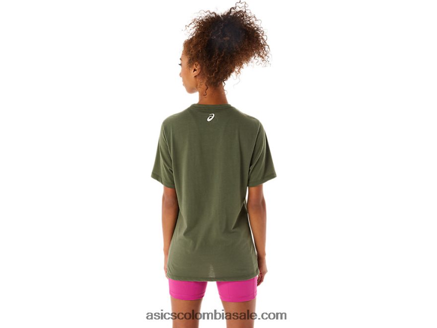 hombres Asics espiral una camiseta de pista y campo lienzo de oliva 20X82N1267