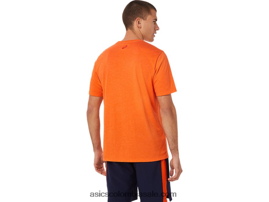 hombres Asics espiral una camiseta lang universal brezo de caléndula 20X82N1912