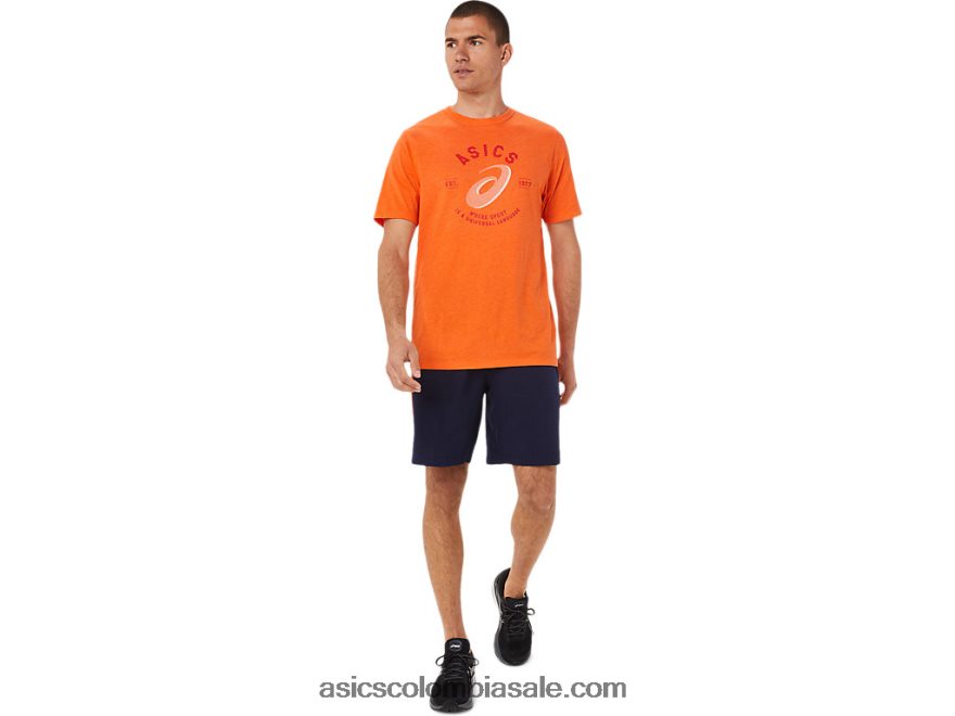 hombres Asics espiral una camiseta lang universal brezo de caléndula 20X82N1912