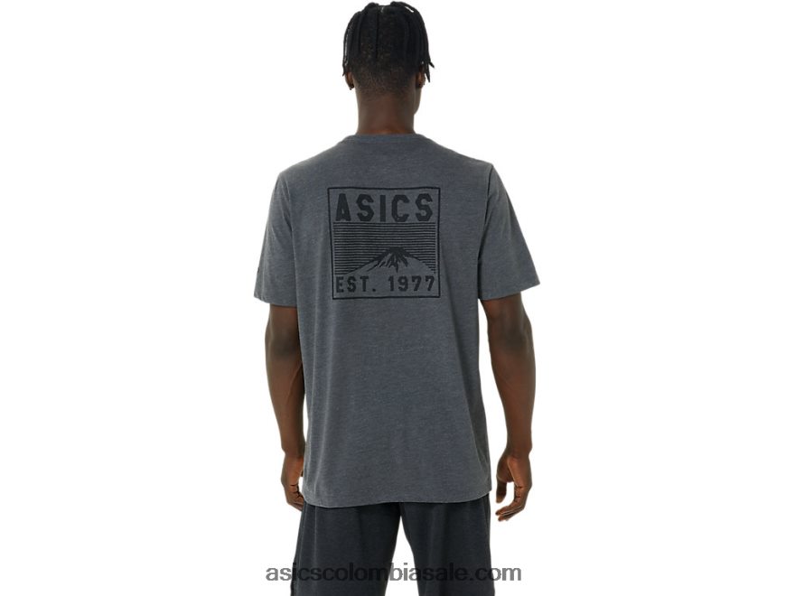 hombres Asics fuji 1977 camiseta brezo gris oscuro 20X82N886