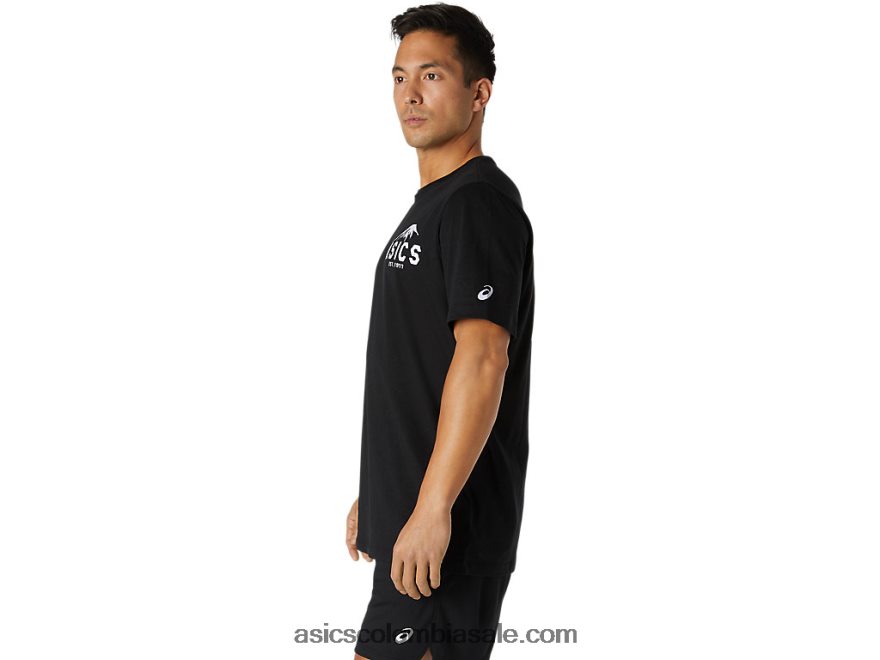 hombres Asics fuji 1977 camiseta rendimiento negro 20X82N2034