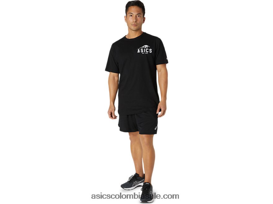 hombres Asics fuji 1977 camiseta rendimiento negro 20X82N2034