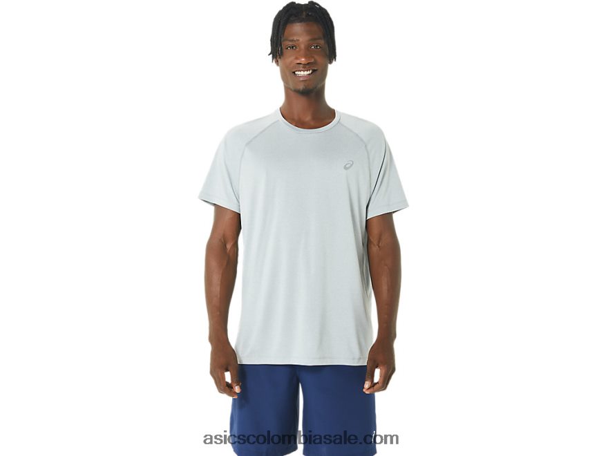 hombres Asics manga corta de lyte lista para usar brezo gris claro 20X82N226