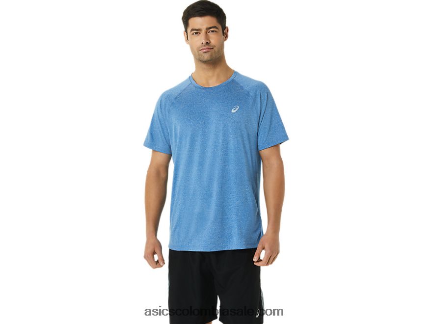 hombres Asics manga corta de lyte lista para usar lago drive brezo 20X82N1426
