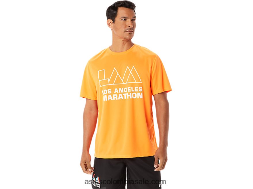 hombres Asics manga corta lam ready-set ii naranja impactante 20X82N1342