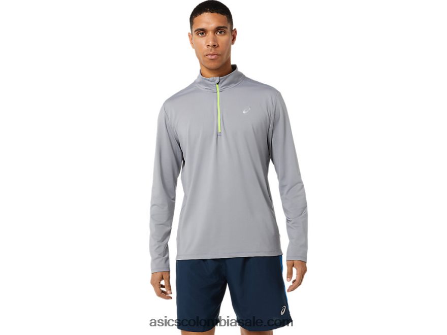 hombres Asics media cremallera lista para usar disco de yeso/lago 20X82N1398