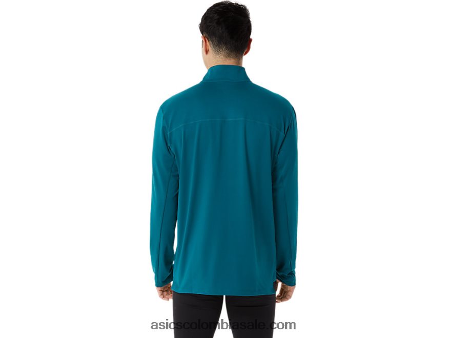 hombres Asics media cremallera lista para usar pino terciopelo/hoja nueva 20X82N975