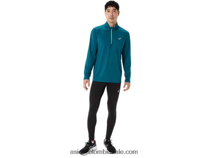 hombres Asics media cremallera lista para usar pino terciopelo/hoja nueva 20X82N975
