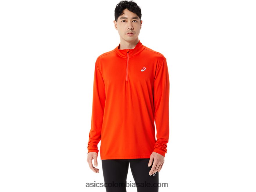 hombres Asics media cremallera lista para usar tomate cherry 20X82N966