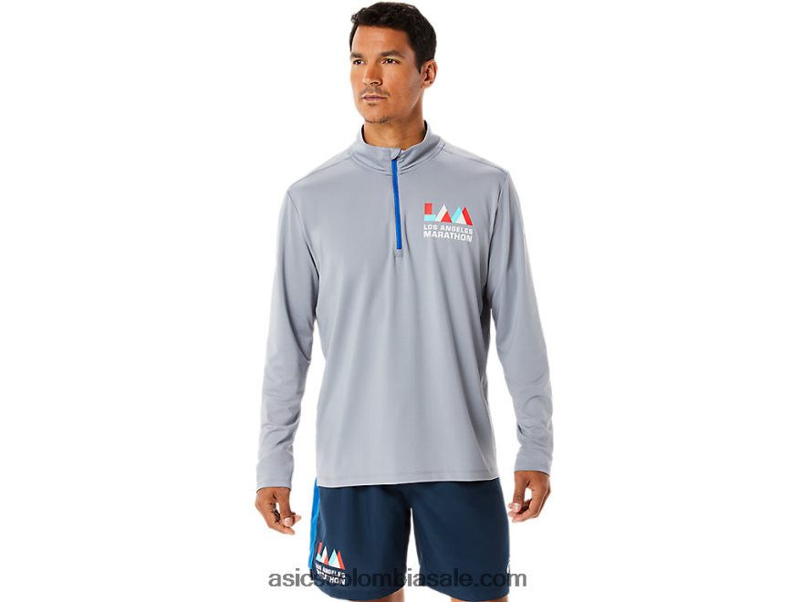 hombres Asics medio zip lam listo para usar disco de yeso/lago 20X82N1340