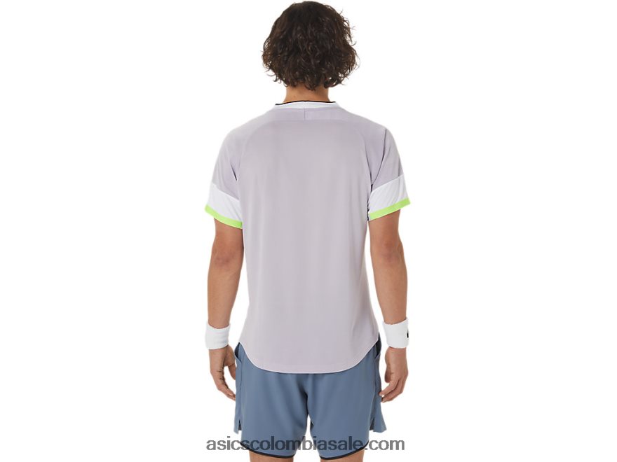 hombres Asics partido top de manga corta violeta anochecer/cielo suave 20X82N441