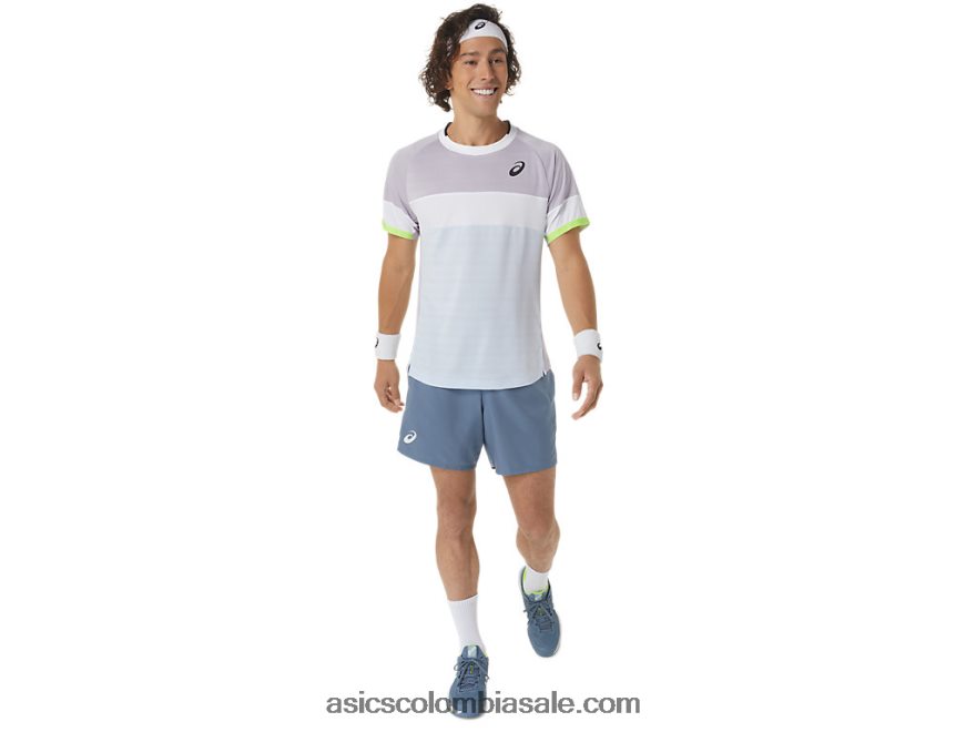 hombres Asics partido top de manga corta violeta anochecer/cielo suave 20X82N441