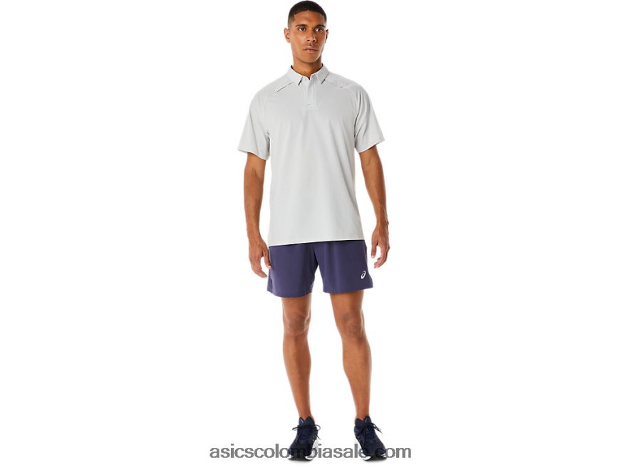 hombres Asics polo actibreeze en jacquard gris glaciar 20X82N275