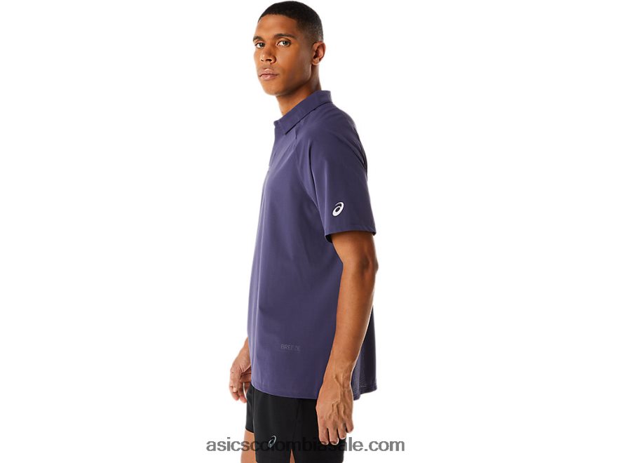 hombres Asics polo actibreeze en jacquard niebla índigo 20X82N221