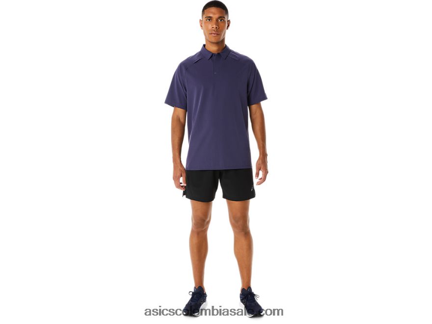hombres Asics polo actibreeze en jacquard niebla índigo 20X82N221