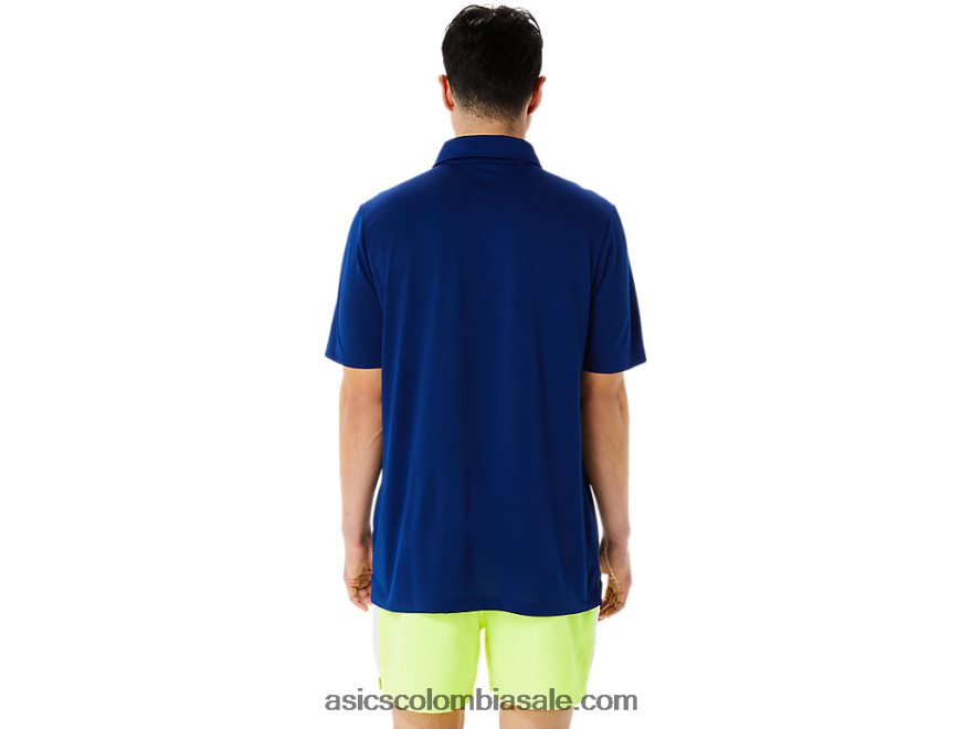 hombres Asics polo con degradado hexagonal wch azul oscuro (pantone 281c) 20X82N1216