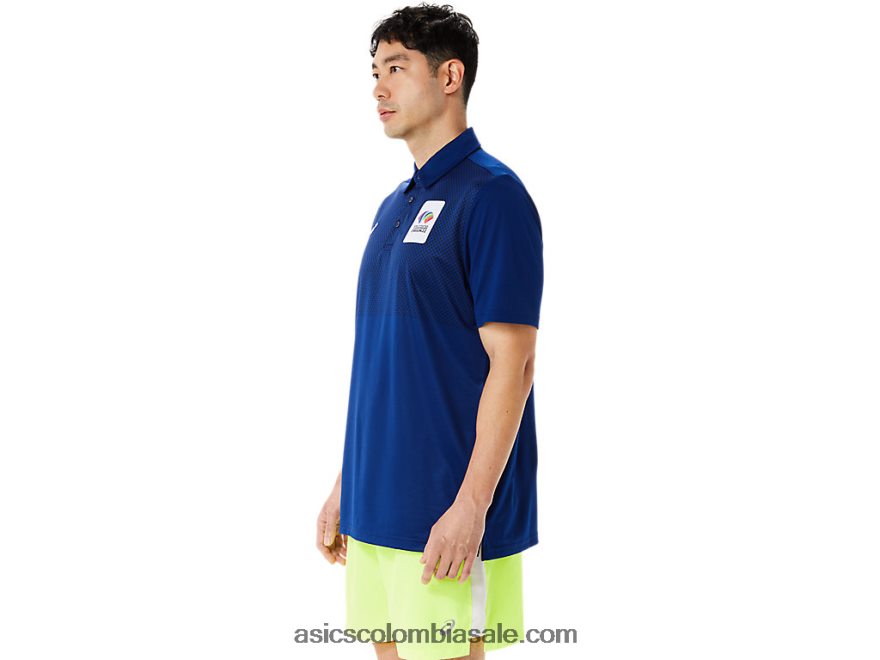 hombres Asics polo con degradado hexagonal wch azul oscuro (pantone 281c) 20X82N1216
