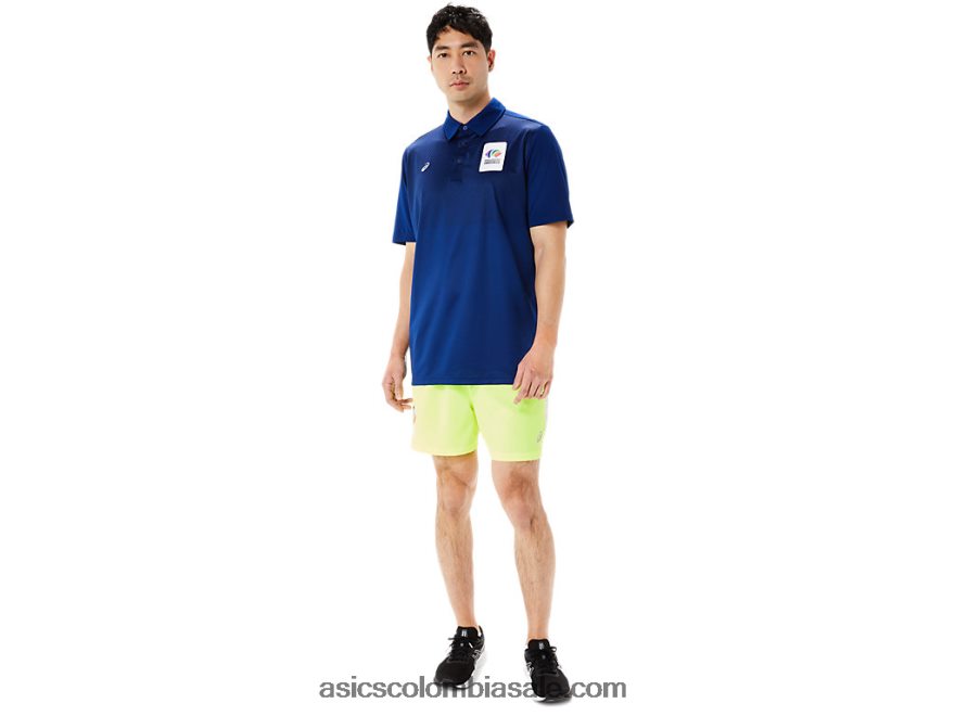 hombres Asics polo con degradado hexagonal wch azul oscuro (pantone 281c) 20X82N1216