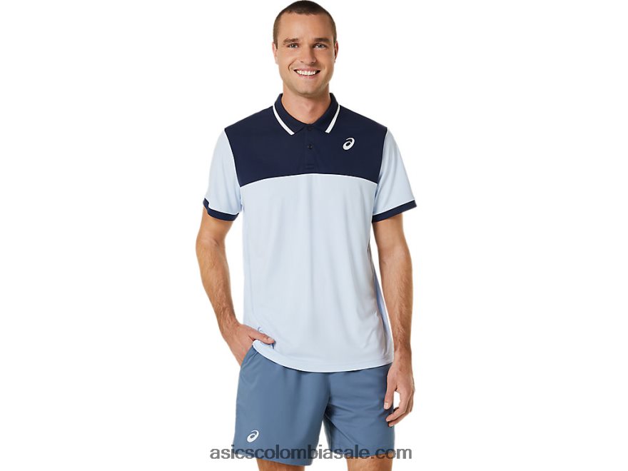 hombres Asics polo de corte cielo suave/medianoche 20X82N472