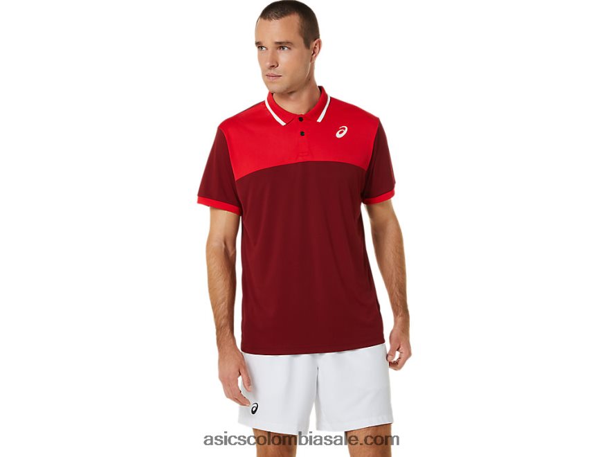 hombres Asics polo de corte jugo de remolacha/rojo clásico 20X82N547
