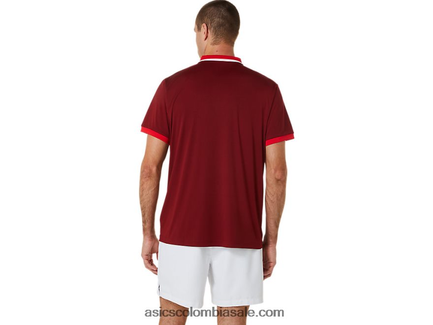 hombres Asics polo de corte jugo de remolacha/rojo clásico 20X82N547