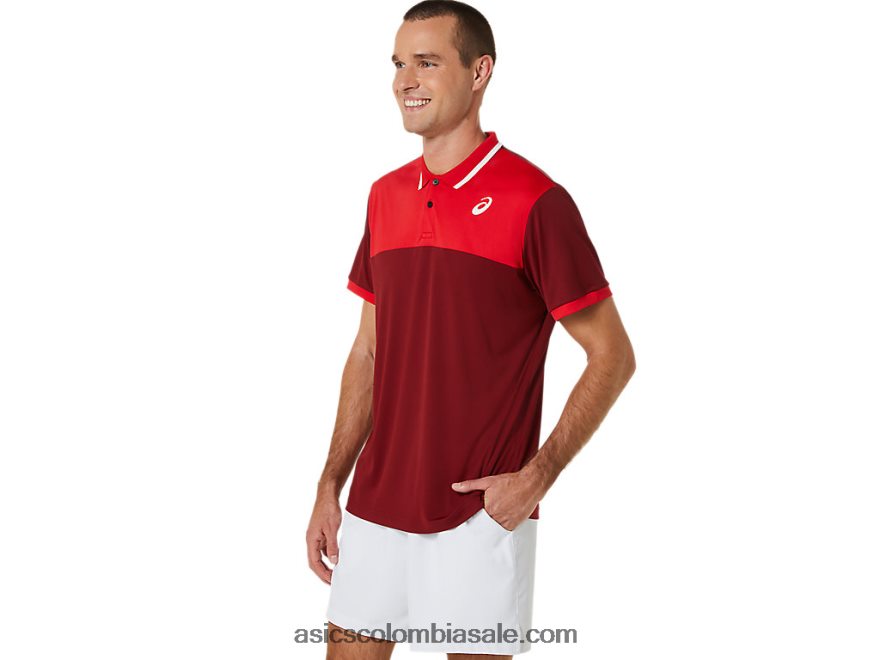 hombres Asics polo de corte jugo de remolacha/rojo clásico 20X82N547