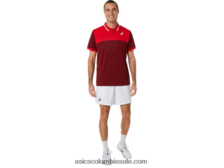 hombres Asics polo de corte jugo de remolacha/rojo clásico 20X82N547