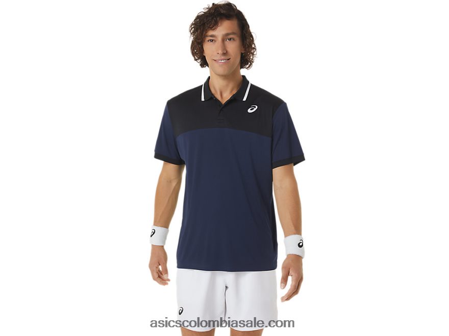 hombres Asics polo de corte medianoche/negro rendimiento 20X82N471